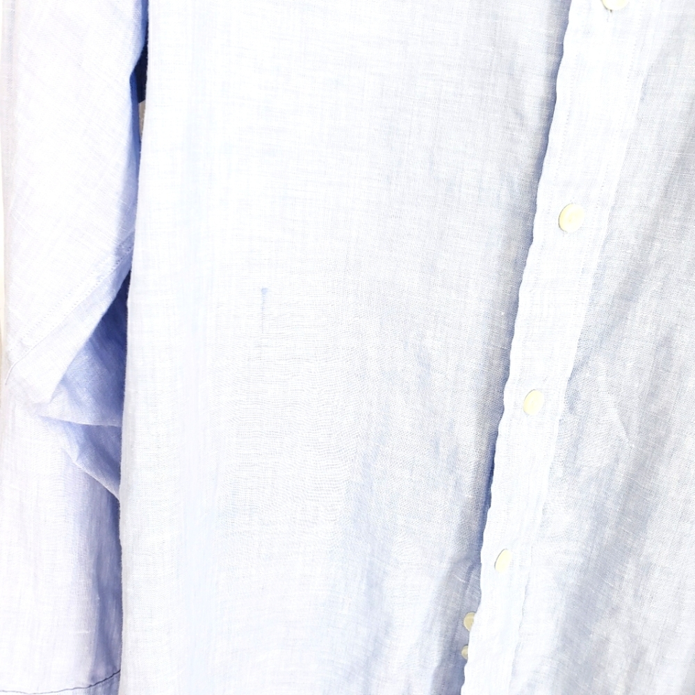 Brooks Brothers Irish Linen Light Blue Shirt 100% Linen - Picture 3 of 12